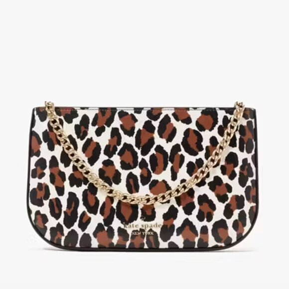 KATE SPADE Madison Leopard Saffiano Pochette Bag, NWT - Picture 2 of 7